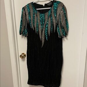 Vintage Royal Feelings Sequin & Beaded Dress Size 16